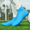 Fotboll Cleats Outdoor Men Football Anti-SKID Slitresistenta träningsskor Långa spikar Ankel Match Sneakers Futsal Unisex