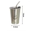 Kaffekrukor Hushåll Använd Ice Cup med locket Anti-Fall Tea Beer Mug Simple 304 Rostfritt stål Original Breakfast Cups Espresso Bar