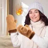 Einweghandschuhe Anime Winter Capybara Design Plüschtier Schneemobil Fäustlinge Warm Snowboard Schnee für Frauen