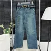 Designer Jeans Women Denim Pants Design Side Letter Straight Leg Pant High Waist Fashion Jean Trousers Streetwear