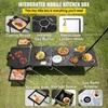 VEVOR Mobile Kitchen Portable Multifunctional Camp Box w Wheels All in One Integrated Camping Cooking Station Foldable Outdoor 240116