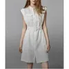 Casual Dresses Textured J White Dress 2024 pendlare stil hög ji liten z kjol