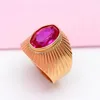 Bagues de cluster 585 Purple Gold Large Version Ruby Redimensionnable pour les femmes Artisanat unique Magnifique Luxe 14K Rose Bijoux Cadeau