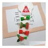 Pin 2024 Christmas Hair S 5 Pcs / Set Cute Snowman Santa Claus Card Girls Clip Accessories In Stock13 Drop Delivery Dhclw