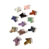 Colares de pingente de pedra natural pingentes de cogumelo pequena jóia encantos para colar diy jóias fazendo cristal quartzo sorte