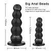 Sex Toy Massager Ikoky Liquid Silicone 5 Beads Big Dildos Anal Plugs Strong Sug Cup Female Male Masturbator Butt Plug Toys for Women Men
