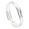 Cluster Rings Evimi Silverfärg Högkvalitativ Cross Open Ring för kvinnor Enkel personlighet Fashion Wedding Birthday Present