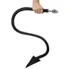 Massaggiatore giocattolo sessuale 108 cm Pelle Nera Coda del diavolo Plug anale Bdsm Schiavo Cosplay Metallo Butt Uomo Donna Novità Giocattolo per Bondage e Divertimento per adulti