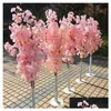 Party Decoration Tall Round Metal Frame Flower Stand For Wedding Backdrop Aisle Runner Large Floor Stage White Pillar Walkway Chande Dhztp