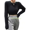 22SS 여성 스웨터 TURTLENCK 여성 스웨터 짧은 스타일 스웨트 셔츠 레이디 슬림 까마귀 점퍼 니트 셔츠 디자인 의류