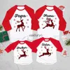 Familienübereinstimmende Outfits Hirsch gedruckte Familie Matng Kleidung Weihnachten Mama Papa Tochter Sohn T-Shirt Kleidung Xmas Party Familie Langarm Outfit Tops H240508