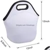 Sublimation Insated Lunch Bags Blanks Reusable Neoprene Diy Tote Bag 0614 Drop Delivery Dhnpu