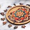 Mandala Flower Irregular Jigsaw Puzzle High Difficulty Brain Games Rompecabezas De Madera Educational Toys Wooden 240115