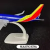 Réplique de modèle d'avion en métal, échelle 1 250, SOUTHWEST Airlines B737, décor d'avion, Collection d'art Miniature, jouet pour enfant garçon 240115