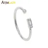 Bagues de cluster Minimal Délicat 925 Sterling Silver Ouvert Ajuster Bague pour Femmes Fille Dainty CZ Vermeil Skinny