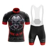 Skullmönster Cykeltröja Set Summer Short Sleeve Cycling Clothing Mtb Bike Uniform Maillot Ropa Ciclismo Mens Bicycle Wear 240116