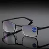 1005 nieuwe draagbare opvouwbare leesbril heren en dames volledig frame metaal dichtbij gebruik blauw lichtbestendig voor ouderen
