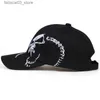 Ball Caps High Quality Unisex Cotton Outdoor Baseball Cap Skull Embroidery Snapback Fashion Sports Hats For Men Women Cap Bone Garros Q240116