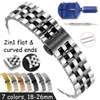 Armbanden Platte en gebogen horlogeband 18 19 20 21 22 mm 24 mm 26 mm roestvrijstalen horlogeband Vlindersluiting Vervanging polsband