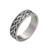 Vintage Viking Celtic Knot Ring For Men Women 14K White Gold Punk Fashion Nordic Amulet Rings Simple Jewelry