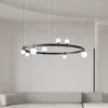 Chandeliers Nordic Circular Glass Ball LED Pendant Lights Living Dining Room Kitchen Coffee Tables Black Home Decor Hanging Light Fixtures