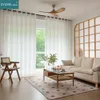 Lin décoratif moderne solide maison lin blanc transparent Style européen fenêtre tringle à rideau poche œillet pour salon chambre 240115