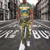 Boutique Leopard Print Men's Trousers Tracksuit 2 Piece Set Streetwear Short Sleeve T Shirtlong Pants Clothes Mane Clothing 240116