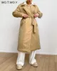 Trench da donna WOTWOY inverno addensare parka allentato donna elegante cravatta con cintura lunga in cotone caldo giacche moda femminile casual outwear 2024