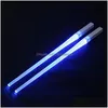 Creative 2Pcs/Pal Led Chopsticks Light Up Durable Lightweight Kitchen Dinning Room Party Portable Food Safe Tableware Drop Delivery Dhaow