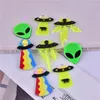 Mélange de breloques en acrylique, Style amusant, vaisseau spatial extraterrestre UFO, pour la fabrication de bijoux, boucles d'oreilles, DIY, 10 pièces/paquet