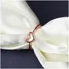 Band Rings Wholesale New Fashion Rose Gold Color Heart Shaped Wedding Ring For Women Valentines Day Gift 672 Q2 Drop Delivery Jewelry Dh8Bl