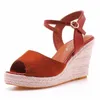 Sandals Size 33-41 Wedge Open Toe 9cm High Heel Women Summer Shoes