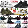 Met doos Zwart Cat 4s Basketbalschoenen Jumpman 4 Heren Dames Sportschoenen Militair Zwart Rood Roze Geel Thunder Sail Olijf Metallic Goud Oreo Outdoor Trainers 2024