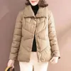 여자 트렌치 코트 파카스 여성 2024 겨울 패션 모방 양모 패딩 코트 여성 대형 엄마 의류 느슨한 면화