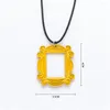 Hänge halsband Friends TV -showen Peephole Frame Necklace Door Yellow Emamel Classic smycken Tillbehör gåva Kvinnor