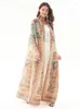 Abiti casual Miyake Colletto con risvolto plissettato Abito a maniche lunghe stampato vintage Donna 2024 Cappotti classici di moda Abaya del designer originale