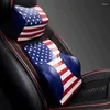 Car Seat Covers 2pcs Universal Leather Head Cotton Pillow Back Neck Cushion Protect Ornament For All MINI Cooper One S JCW R53 R55 R56