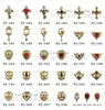 10pcs Bulk Zircon Nail Charms Jewelry Love Cross Design Nail Art Decorations Luxury Gold Metal Alloy Diamonds Nail Accessories 240115