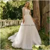 Abiti da sposa boutique Abito stile country Elegante collo trasparente maniche corte Abiti da sposa Pizzo A-Line per la sposa Arabo africano Prom Dhoue