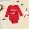 Romper appena nato primo natalizio per bambini in cotone ridotto per neonati ragazze unisex unisex a maniche lunghe tutela per salsa per tute per un po 'di Natale H240508