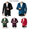 Men's Suits Work Blazer Coat Slim Fit Solid Velvet Button Lapel Long Sleeve Autumn Winter High Quality Practical Brand