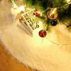 Dekoracje świąteczne spódnica drzewna 78/90 cm białe pluszowe ozdoby Wesołych dekoracji do zapasów do dekoracji imprezowej