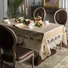 Toalha de mesa Toalha de mesa Toalha de mesa de veludo dourado Champagne High Grade Europa Lace Tecido Retangular Mesa de jantar Capa Café Nordic Chair Covervaiduryd