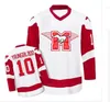 10 Dean Youngblood Hamilton Mustangs Maillots de hockey 9 SUTTON Moive Blanc Rouge Tous les uniformes pour hommes cousus Expédition rapide