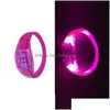 Sile Sound Controlled LED Light Armband Festive Party Supplies Activated Glow flash Bangle Wristband Gift Wedding Favors Carnival Dhuuw