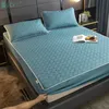 Anpassad storlek förtjockad quiltad madrass täcker king queen size -säng monterad ark antibakteria topper luftpermeable pad 240116