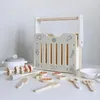 Simulation Wooden Toy BBQ Set Play Role Game Early Learning Educational Cooking Playset for Girls Toddlers Kids Boy Children 240115