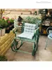 Camp Furniture Wrought Iron Vintage Home Balcony Rocking Chair Garden Lazy Lounger Pastoral Indoor Outdoor Leisure Single