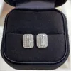 Stud Earrings UNICE 18K Solid White Gold AU750 Jewelry Rectangular Rock Sugar Natural Diamonds 0.42cts Women Party Gift