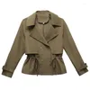 Women's Trench Coats Windbreaker Crop Jackets Women Khaki Double-breasted Short Section For 2024 Spring And Autumn Harajuku Fashion Tops